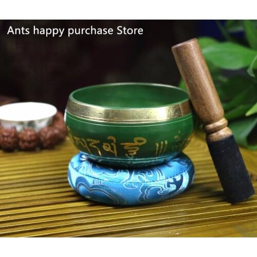 Tibetan Singing Bowl Buddhism Decorative-wall-dishes Home Decoration Decorative Wall Dishes Tibetan(Including Sticks and Mats)
