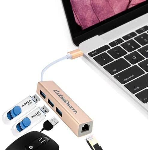 USB-C HUB USB3.1 Type-C Interface Notebook Computer Cable TypeC To Gigabit Network Card RJ45 USB3.0 Hub Data Transmission Line
