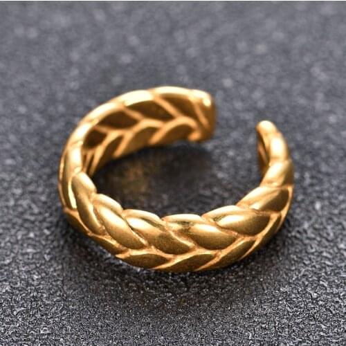 Vintage Chain Rings for Men Punk Thick Twisted Geometric Finger Ring Couple Jewelry Gifts