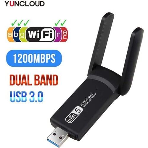 New USB 3.0 1200Mbps Wifi Adapter Dual Band 5GHz 2.4Ghz 802.11AC RTL8812BU Wifi Antenna Dongle Network Card For Laptop Desktop