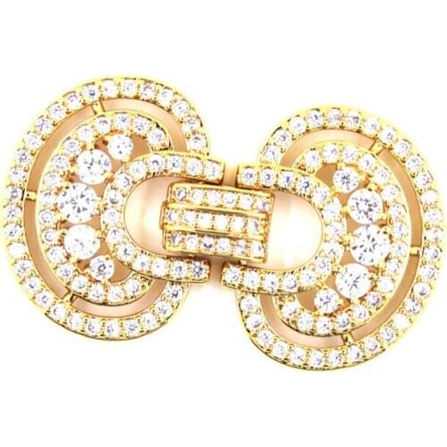 Clasps For Jewelry Making Fastening Accessories 925 silver plating Cubic Zirconia Clasps For DIY Pearls Necklace Bracelet Clasp