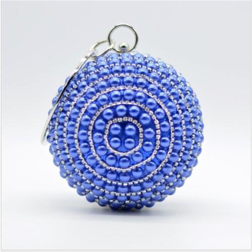 Womens Pearl Beaded Evening Bag Pearl Beads Blue Black Clutch Bags Handmade Wedding Party Clutches Bags White Clutch Purse Lady