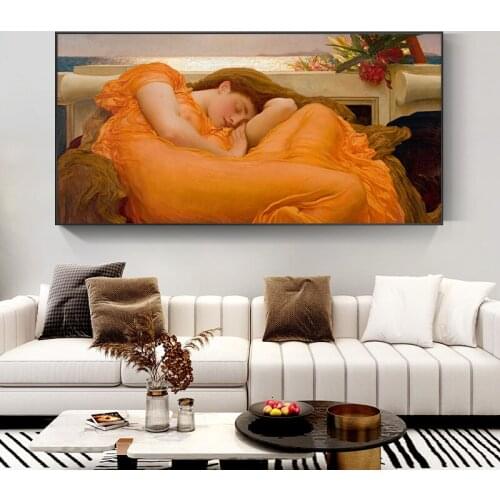 Famous Painting Art FlamingJune Poster Wall Art Picture Wall Art Canvas Painting Posters and Prints Living Room Home Decoration