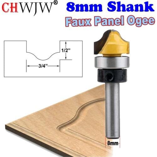 1pc 8mm Shank Faux Panel Ogee Router Bit - C3 Carbide Tipped-k Woodworking cutter Tenon Cutter for Woodworking Tools