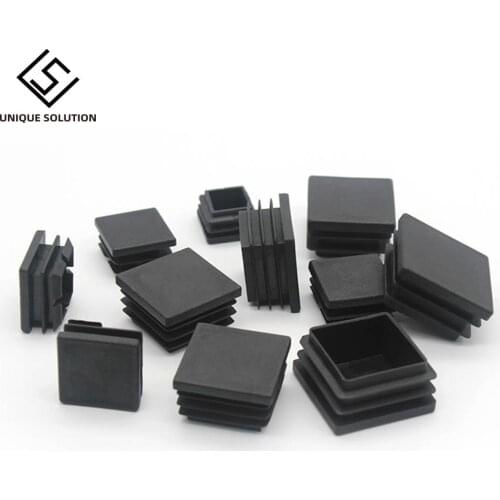2/4/10pcs Square Plastic Black Blanking End Cap Tube Pipe Insert Plug Bung 13x13~100x100mm