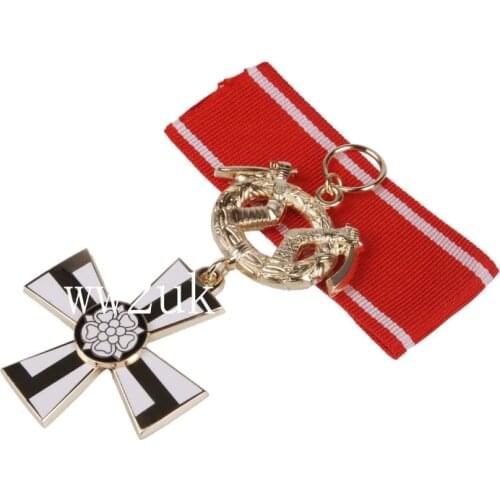 2'' x 2'' WW1 WWI WW1 FINLAND FREE CROSS BADGE WITH RIBBON
