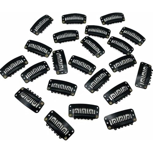 10Pcs/Lot Clip In Hair Extension Wig Clips For Human Hair Bangs Snap Hair Clips For Extensions Metal Comb