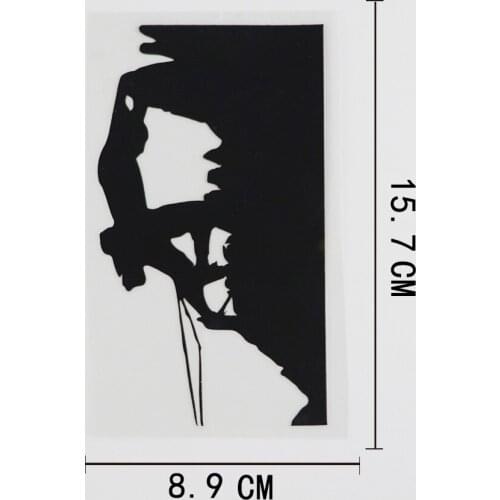 8.9CMX15.7CM Creativity Mountain Rock Climbing Silhouette Vinyl Car Sticker Black/Silver 8A-0213