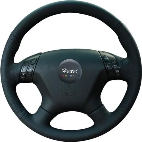 Heated Car wheel steering cover for Honda Accord 7 2004-2007 Hand cover Microfiber leather Braid on the steering wheel