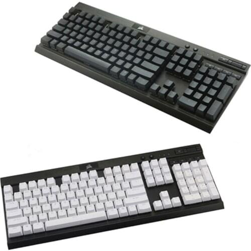 Black White PBT Double Shot Backlit 104 Top-lit Shine Through Translucent Backlit keycaps For Corsair K70 K65 K95 RGB