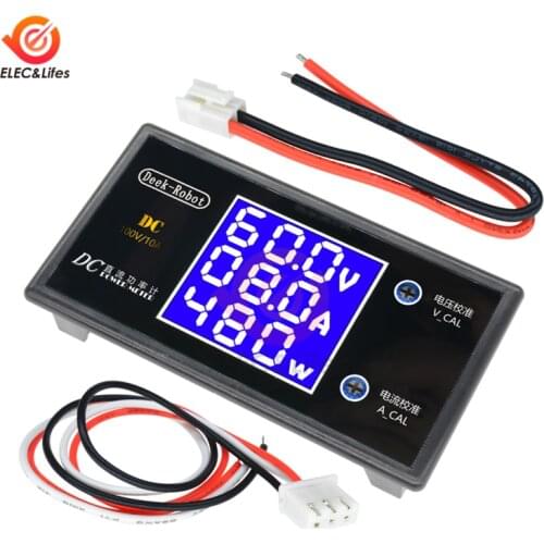 High Power 1000W /100V 250W/50V LCD Digital Voltmeter Ammeter Adjustable Voltage Current Power Meter Tester DC 7~12V Wattmeter