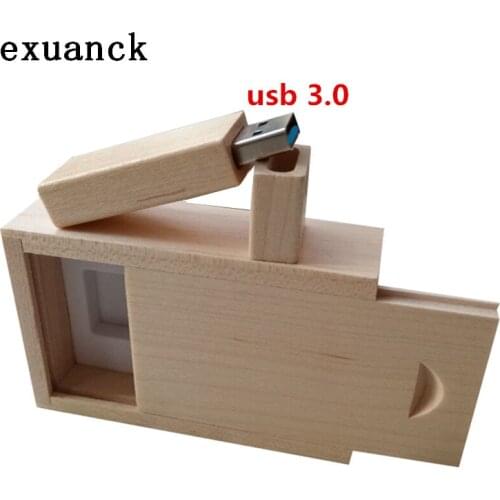 Exuanck Wedding Photography Gift Usb 3.0 Pen Drive Costoms Logo 4-64GB Wood Usb Flash Drive/U Disk (over 20 Pcs Free Logo)