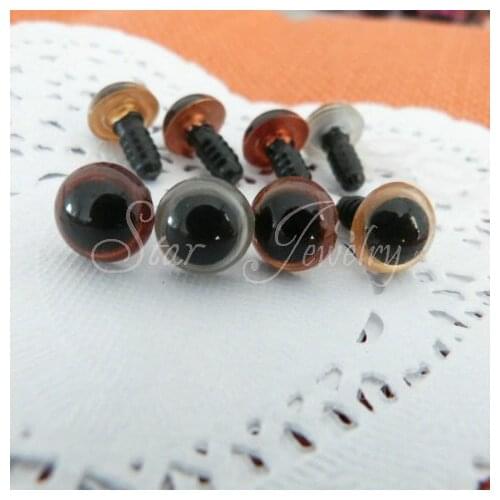 Four colors 12mm Round shape plastic safety toy eyes with washers/100pcs/lot