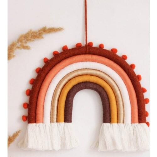 Handmade Colorful Rainbow Tassel Tapestry Living Room Children Bedroom Layout Nordic Home Decoration Wall Hanging Cloth