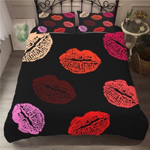 A Bedding Set 3D Printed Duvet Cover Bed Set Mouth Lips Home Textiles for Adults Bedclothes with Pillowcase #ZUI04