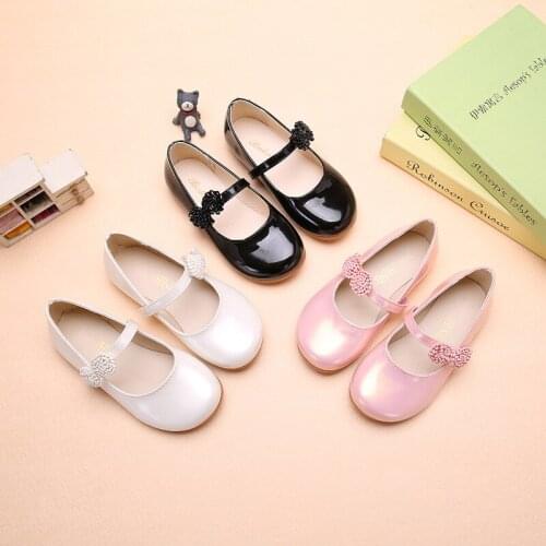 NEW childrens leather shoes Girl Princess Shoes Spring Autumn elegant student Dance Wedding Party Shoes