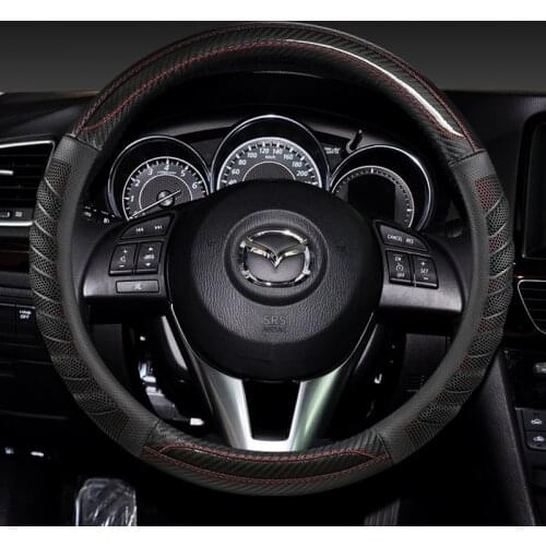 Carbon Fiber Leather Car Steering Wheel Cover Case for Mazda 2 3 Mazda 6 Axela Atenza CX-3 CX-5 CX5 CX-7 CX-9 Accessories