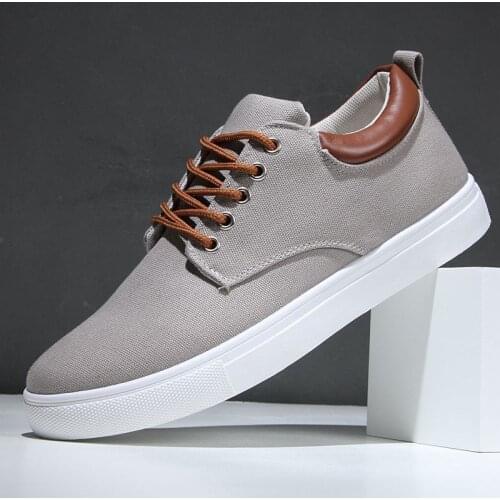 Brand Breathable Male Canvas Sneakers for Men Big Size 45 46 47 Cozy Man Walk Flat Trainers White Black Gray Blue Red Sneakers