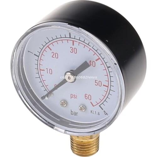 0-60 PSI Mini Pressure Gauge Pool Spa Filter Water Pressure Measuring 1/4" NPT Dropship