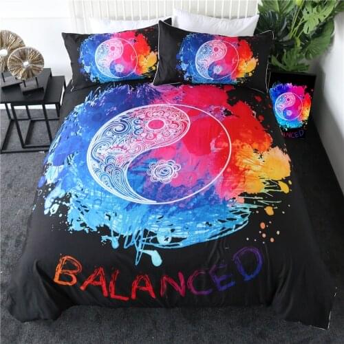 3d Watercolor Tai Chi Bedding Set,Bed Cover Set Cartoon Duvet Cover Set with Pillowcases,Adult Kids Home Bedroom Decor Bed Set