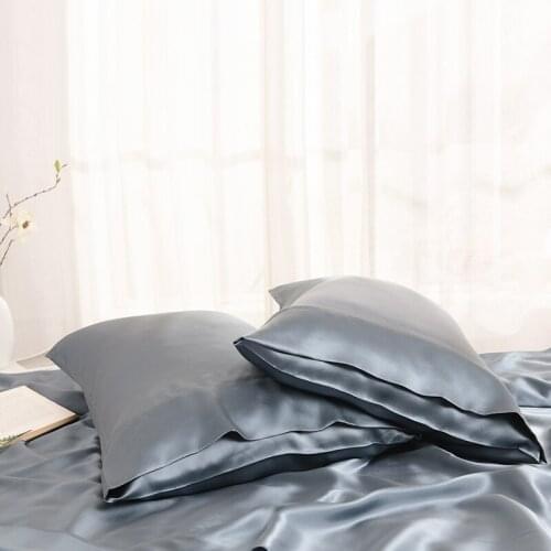 100% Mulberry Silk 19 mm Seamless Gray Champagne Black Colors Queen Size Fitted Flat Sheets Duvet Cover N PCs Set Customize MS01