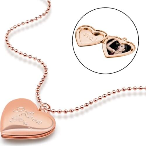 Free manufacture photos I Love You Charm Photo box Pendant Chokers Heart Necklaces Women Jewelry Christmas Memorial Gifts
