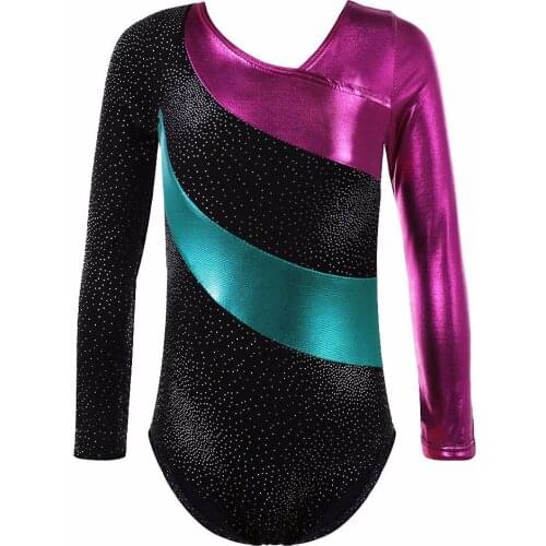 Long Sleeves Athletic Dance Leotards Dress Ballet Gymnastics Leotards Acrobatics for Kids Dance Wear Toddler Girls BalletXC-3251