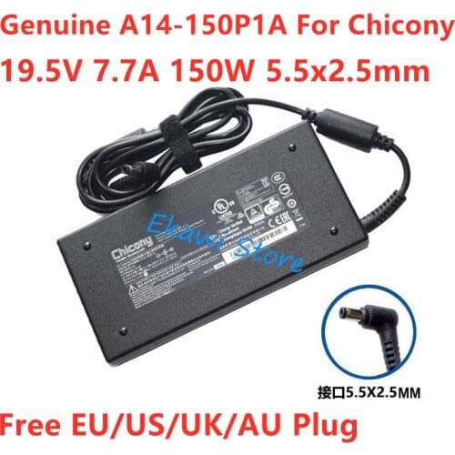 Genuine 19.5V 7.7A 150W 5.5x2.5mm Chicony A14-150P1A ADP-150VB B AC Adapter For MSI GS60 GS70 GE62 GS63VR Laptop Power Charger