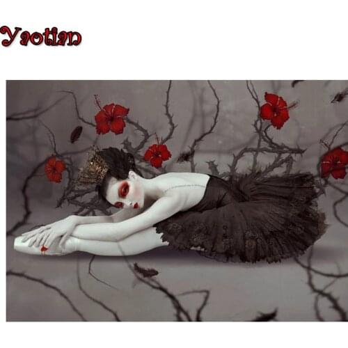 Full Square/Round 5d Diamond Painting Ballet Dance Girl Rose Wall Art Decor DIY Diamond Embroidery Mosaic Handmade Gift