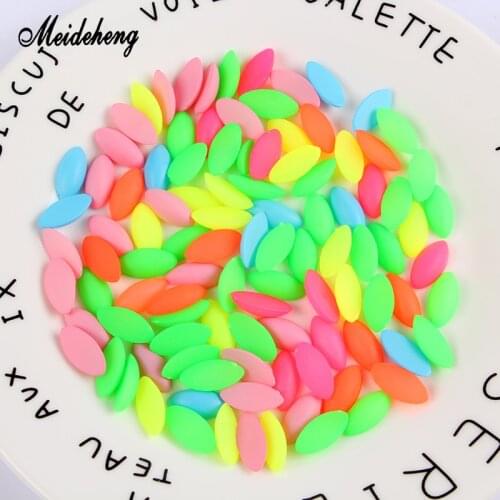 ABS Half Face No Hole Beads For Jewelry Making Fluorescence Color Phosphor DIY Needlework Design Accessories Meideheng