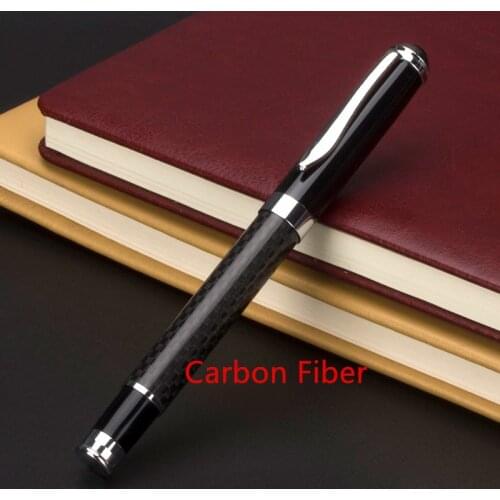 Cool Carbon Fiber Veins Ballpoint Pens Medium Nib Roller Ball Pen 0.5mm Black Refill Pen