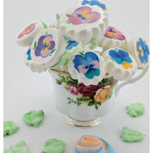 Mix Beautiful Flower Sugar Stamp Paper For Cake Meringue Decoration,Transfer Sheet Customized printing Sugarcraft Kitchen Supply