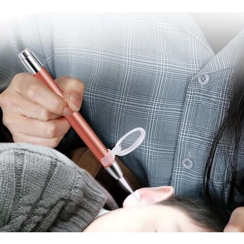 LED FlashLight Earpick Baby Ear Cleaner Endoscope Penlight Spoon Cleaning Ear Curette Light Spoon with Magnifier Ear Wax Removal