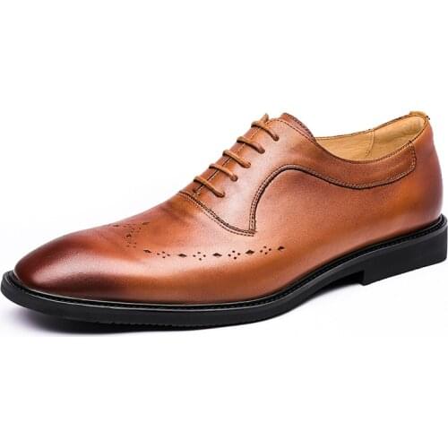 British Bullock Business Shoes Cowhide Dress Shoes Genuine Leather Men Sneakers Brand Breathable Oxfords Zapatos Hombre