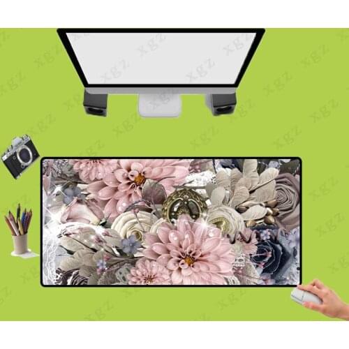 XGZ Top Quality Mousepad Pink Rubber Gaming Mouse Pad Cute Flower Print Mouse Pad high quality non-slip durable seaming XXL