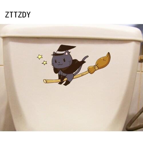 ZTTZDY 21.3*12.1CM Pattern Cat Wall Sticker BedRoom Home Decor Toilet Decal T3-0331