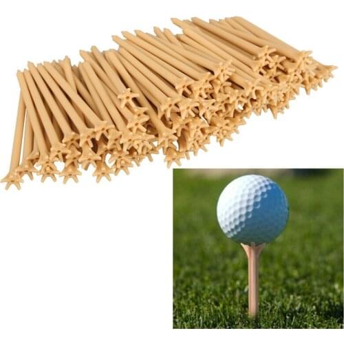 100Pcs/pack Professional Prong Plastic Golf Tee Wheat Color