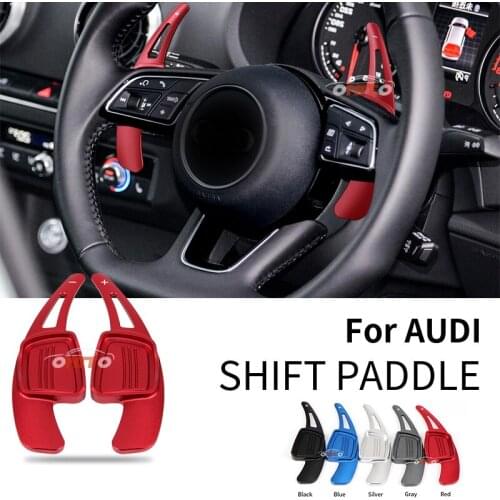 2pcs/set aluminum alloy Car Steering Wheel DSG Shift Paddles extension shifters Stickers for A1 A3 A5 A7 A8 S4 S5 Q2 Q7 TT