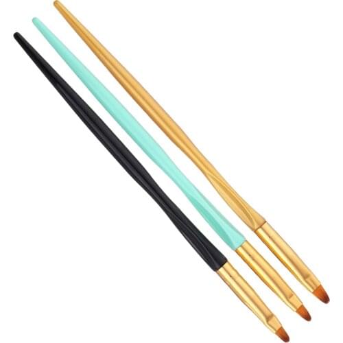 3-Packs Pro Nail Art DIY UV Gel Painting Brush Pen Set with Acrylic Handle