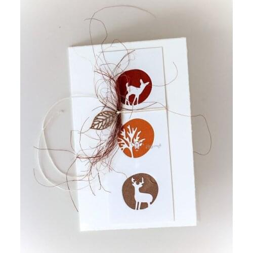 PP Craft metal cutting dies cut die mold 3Pcs Tree deer circle Scrapbook paper craft knife mould blade punch stencils dies