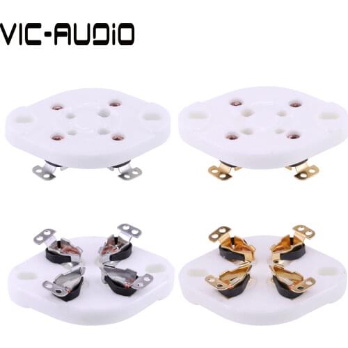 2PCS 4Pins DIY Ceramic Vacuum Tube Socket GZC4-1 For 2A3 300B FU-811 274A 572B Electronic Tube Socket Audio Amplifier HIFI DIY