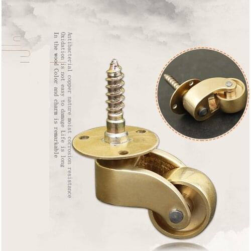 4Pcs/Lot European furniture casters Polished Solid Brass Cup Caster Swivel Castor Castors