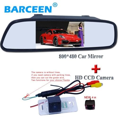 4.3" car rear view mirror bring high resolution with 170 degree wide lens car parking camera use for BMW 3 Series/5 Series