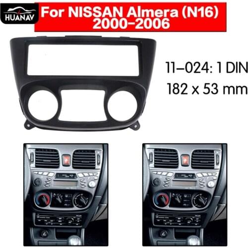 HUANAV Car Radio stereo Fitting installation adapter fascia For NISSAN Almera (N16) 2000-2006 1DIN Radio frame Auto fascia