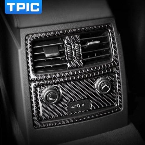 For BMW E60 E61 Interior Carbon Fiber Rear Air Condition Vent Car Stickers and decal Air Outlet Trim Cover 5 series 2005-2010