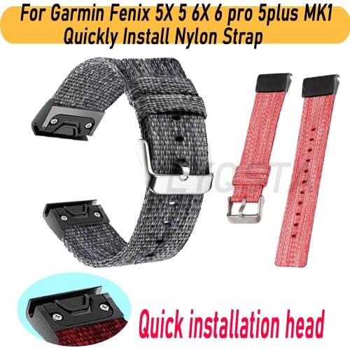 For Garmin Fenix6 6X 6XPro Easyfit Nylon Strap Correa Band /Fenix 5X 5 5Plus Forerunner945 935 3 D2 Bravo Bracelet Quick Release