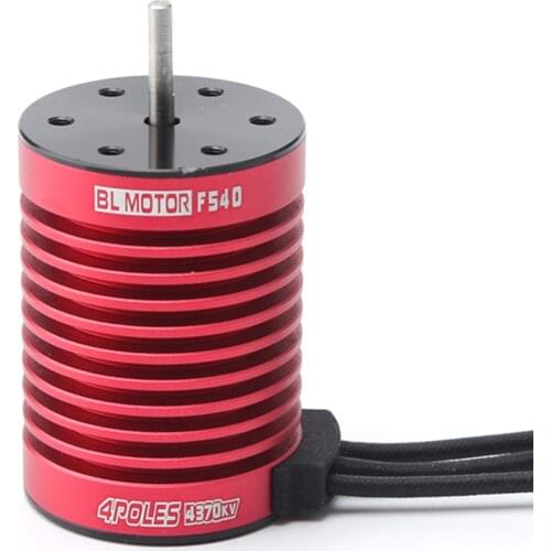 F540 Brushless Motor 4370KV RC Crawler Motor 4 Poles Compatible with 1/10 RC Car Redcat Electric Volcano EPX PRO Blackout XTE
