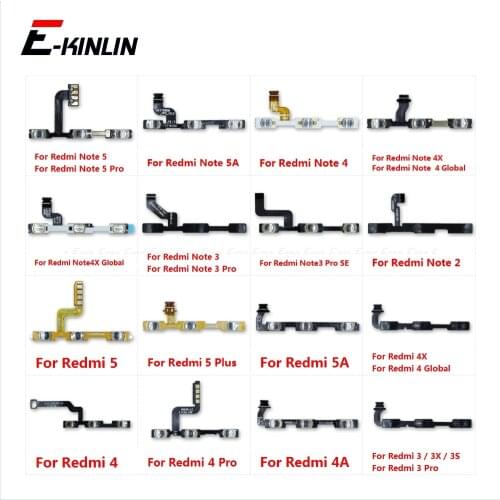 Volume Side Power Switch on off Button Key Flex Cable For Xiaomi Redmi 3S 3X 4A Note 4 2 3 5 Pro Plus Note 4X 5A