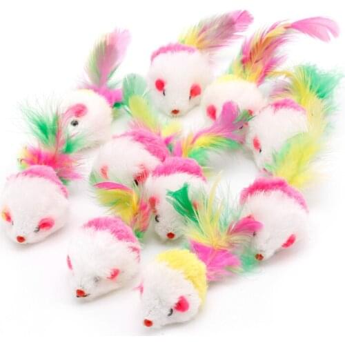 Interesting 10Pc Soft Cat Toys Mouse Fleece False Funny Cats Playing Toys For Kitten