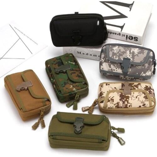Camouflage Molle Bag Belt Waist Bag Outdoor Wallet Purse Bag Utility EDC Bag For 6.5 Inch Phone Hunting Running Clmbing Bag